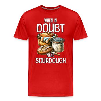 Dictons sur le levain - T-shirt bio Premium Homme - rouge - Devant - Damien (186cm)