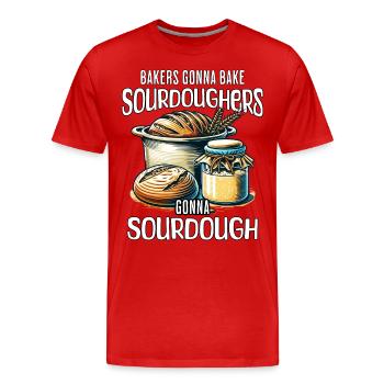 Conception du levain - T-shirt bio Premium Homme - rouge - Devant - Damien (186cm)