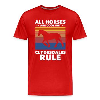 Cheval de Clydesdale - T-shirt bio Premium Homme - rouge - Devant - Damien (186cm)