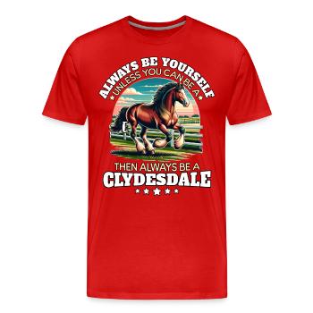Cavaliers de Clydesdale - T-shirt bio Premium Homme - rouge - Devant - Damien (186cm)