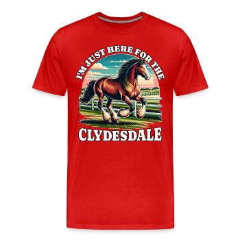 Clydesdale Pferd Reiter - Männer Premium Bio T-Shirt - Rot - Vorne - Damien (186cm)