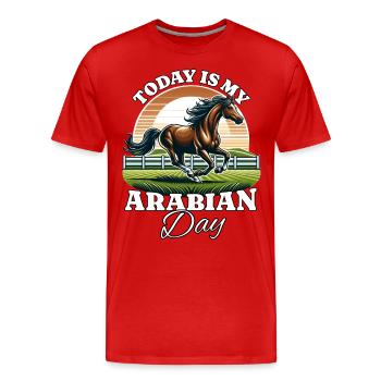 Arabe - T-shirt bio Premium Homme - rouge - Devant - Damien (186cm)