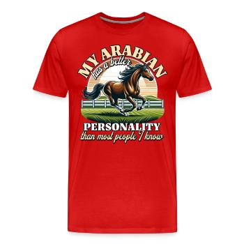 Arab Rider - Men's Premium Organic T-Shirt - red - Front - Damien (186cm)