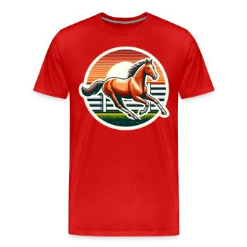 Cavalier pur-sang - T-shirt bio Premium Homme - rouge - Devant - Damien (186cm)
