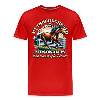 Cheval pur-sang - T-shirt bio Premium Homme - rouge - Devant - Damien (186cm)