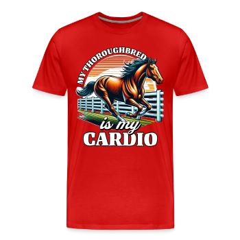 Cardio pur-sang - T-shirt bio Premium Homme - rouge - Devant - Damien (186cm)
