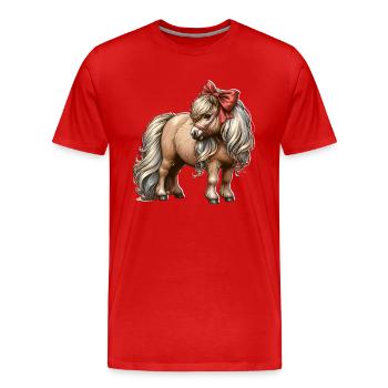 Poney Shetland Cheval - T-shirt bio Premium Homme - rouge - Devant - Damien (186cm)