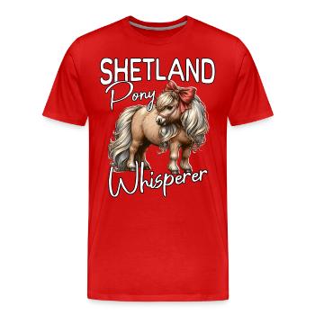 Shetland Pony Flüsterer - Männer Premium Bio T-Shirt - Rot - Vorne - Damien (186cm)