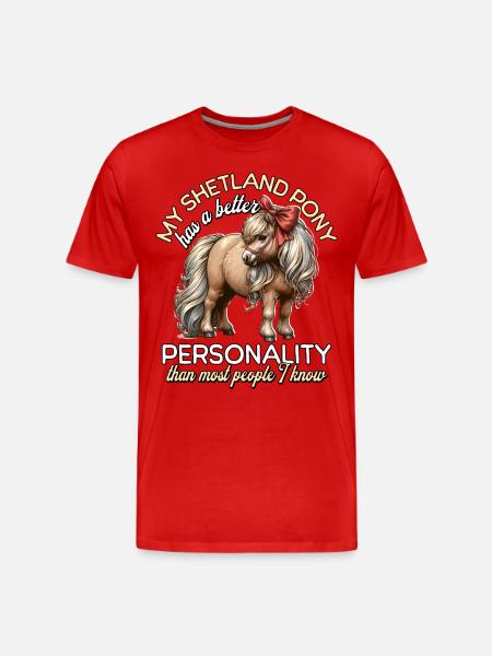 Shetland Pony Rider - Men's Premium Organic T-Shirt - red