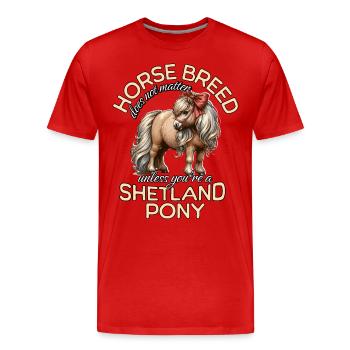Shetland Pony - Men's Premium Organic T-Shirt - red - Front - Damien (186cm)
