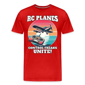 Model Airplane Model Airplane - Men's Premium Organic T-Shirt - red - Front - Damien (186cm)