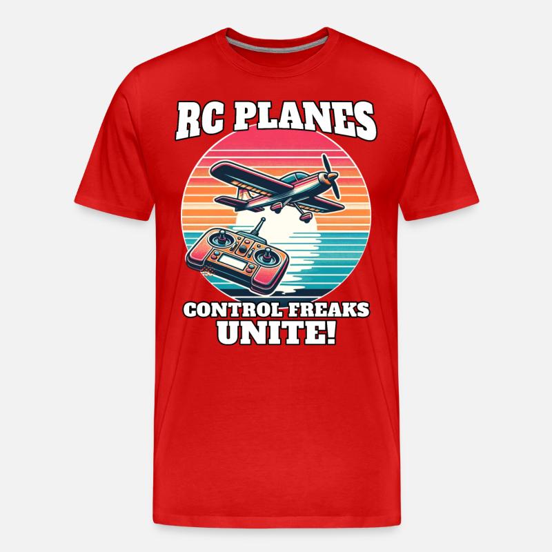 Modellflugzeug Modellflieger - Männer Premium Bio T-Shirt - Rot
