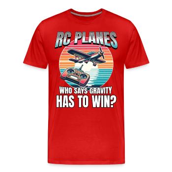 Model Airplane Model Airplane - Men's Premium Organic T-Shirt - red - Front - Damien (186cm)