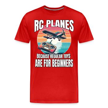 Model Airplane RC Airplane - Men's Premium Organic T-Shirt - red - Front - Damien (186cm)