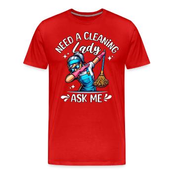 Cleaning lady cleaner - Men's Premium Organic T-Shirt - red - Front - Damien (186cm)