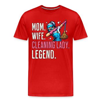 Cleaning lady mom cleaner - Men's Premium Organic T-Shirt - red - Front - Damien (186cm)