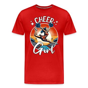 Cheerleader Mächen - Männer Premium Bio T-Shirt - Rot - Vorne - Damien (186cm)