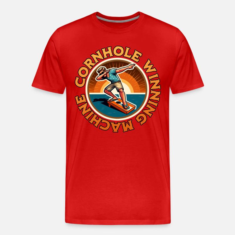 Cornhole Beanbag - Männer Premium Bio T-Shirt - Rot