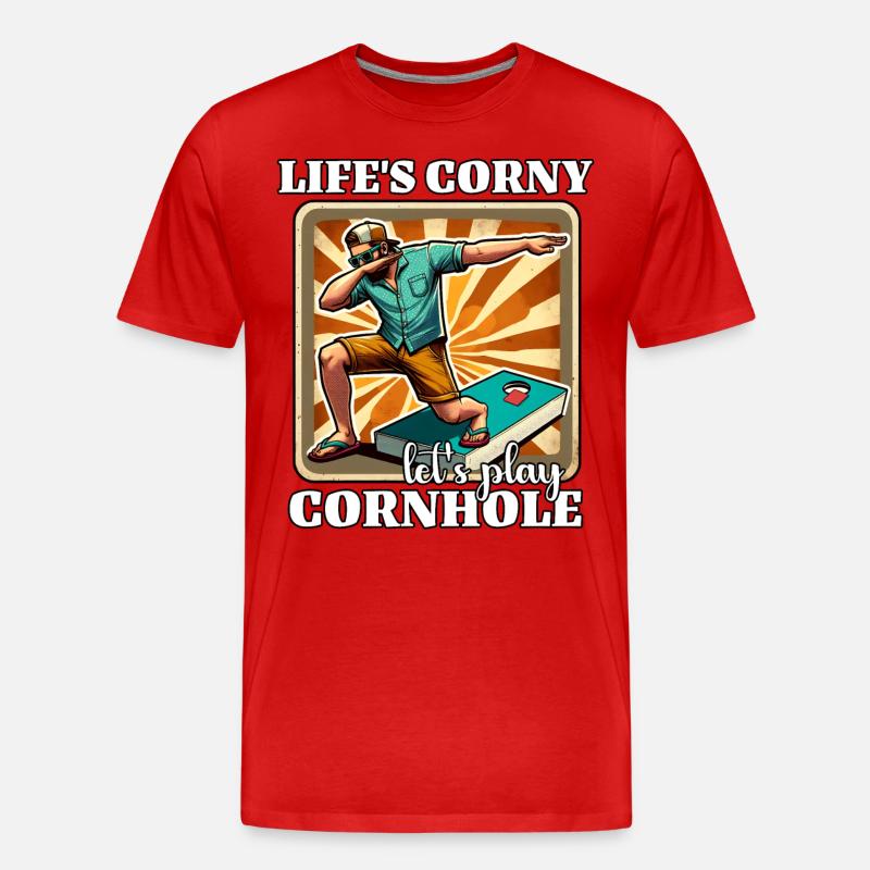 Cornhole - Männer Premium Bio T-Shirt - Rot