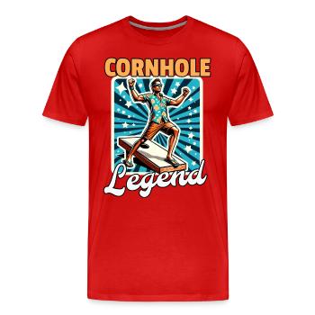 Cornhole Sacklock - Männer Premium Bio T-Shirt - Rot - Vorne - Damien (186cm)