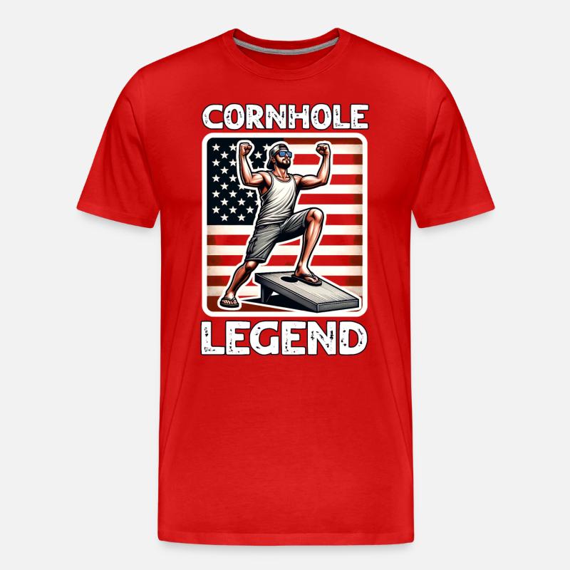 Cornhole - Männer Premium Bio T-Shirt - Rot
