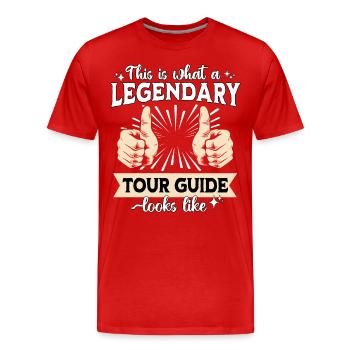 Legendärer Tour Guide - Männer Premium Bio T-Shirt - Rot - Vorne - Damien (186cm)