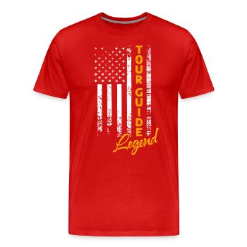Tour Guide Legende - Männer Premium Bio T-Shirt - Rot - Vorne - Damien (186cm)