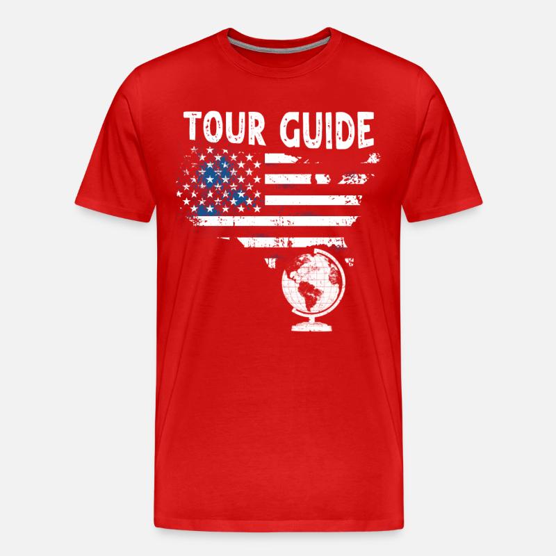 Tour Guide - Männer Premium Bio T-Shirt - Rot