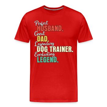 Dresseur de chiens Papa - T-shirt bio Premium Homme - rouge - Devant - Damien (186cm)