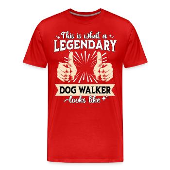 Legendary Dog Walker - Men's Premium Organic T-Shirt - red - Front - Damien (186cm)