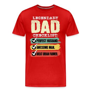 Papa Urban Farmer Fête des Pères - T-shirt bio Premium Homme - rouge - Devant - Damien (186cm)