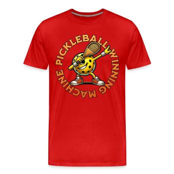 Pickleball Gewinner - Männer Premium Bio T-Shirt - Rot - Vorne - Damien (186cm)