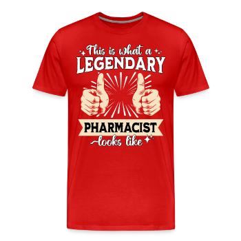 Pharmacien légendaire - T-shirt bio Premium Homme - rouge - Devant - Damien (186cm)
