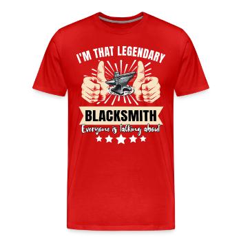 Legendary Blacksmith - Men's Premium Organic T-Shirt - red - Front - Damien (186cm)
