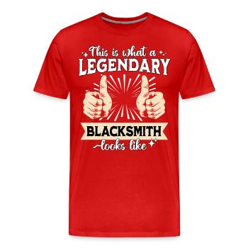 Legendary Blacksmith - Men's Premium Organic T-Shirt - red - Front - Damien (186cm)