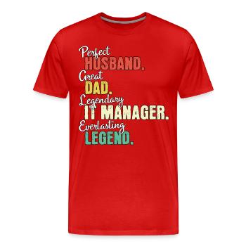 Papa responsable informatique - T-shirt bio Premium Homme - rouge - Devant - Damien (186cm)