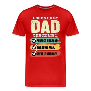 Papa Responsable informatique Fête des Pères - T-shirt bio Premium Homme - rouge - Devant - Damien (186cm)