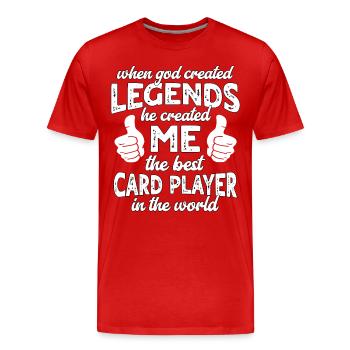 Bester Kartenspieler Legende - Männer Premium Bio T-Shirt - Rot - Vorne - Damien (186cm)