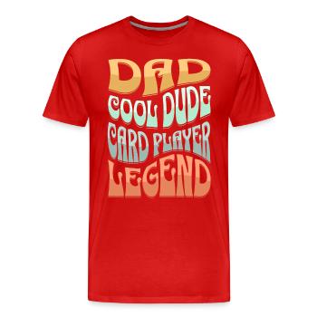 Papa Kartenspieler - Männer Premium Bio T-Shirt - Rot - Vorne - Damien (186cm)