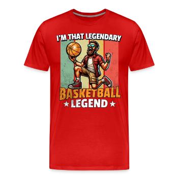 Basketball Legend - Men's Premium Organic T-Shirt - red - Front - Damien (186cm)