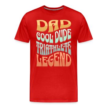 Papa Triathlet - Männer Premium Bio T-Shirt - Rot - Vorne - Damien (186cm)