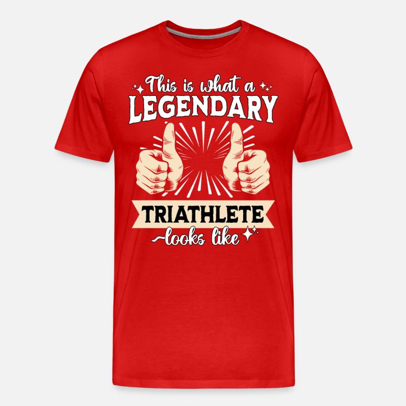 Legendärer Triathlet - Männer Premium Bio T-Shirt - Rot