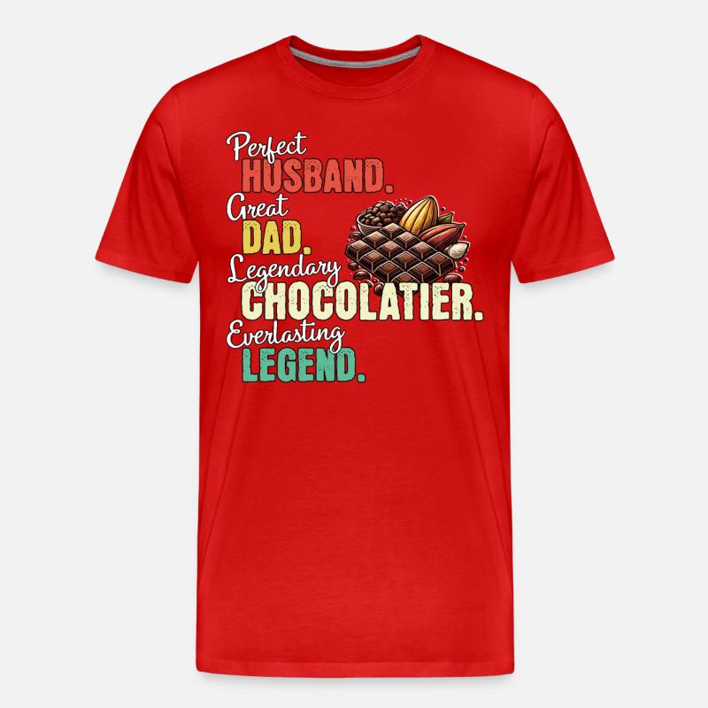 Chocolatier Papa - Männer Premium Bio T-Shirt - Rot