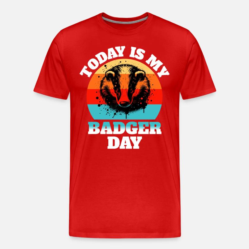 Honigdachs Sprüche - Männer Premium Bio T-Shirt - Rot