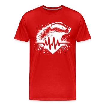 Honigdachs Cardio - Männer Premium Bio T-Shirt - Rot - Vorne - Damien (186cm)