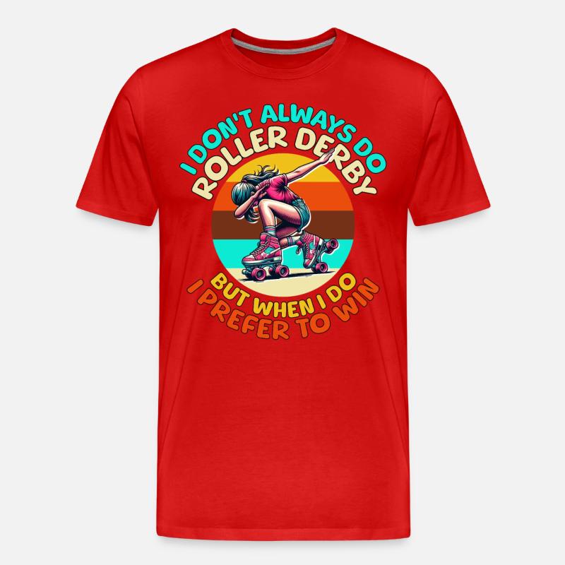 Roller Derby Sprüche - Männer Premium Bio T-Shirt - Rot