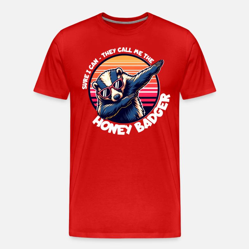 Honigdachs Spruch - Männer Premium Bio T-Shirt - Rot