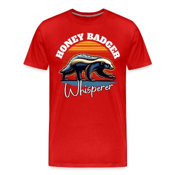 Honigdachs Flüsterer - Männer Premium Bio T-Shirt - Rot - Vorne - Damien (186cm)