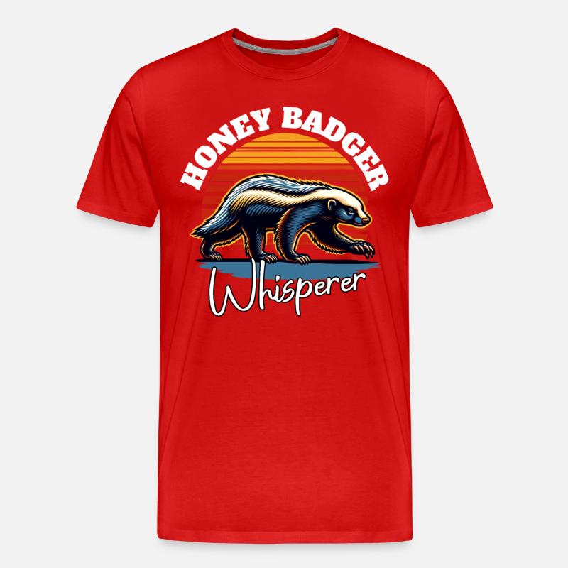 Honigdachs Flüsterer - Männer Premium Bio T-Shirt - Rot