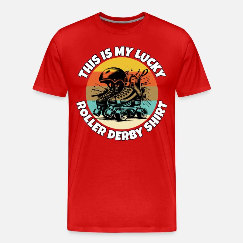 Roller Derby - Männer Premium Bio T-Shirt - Rot